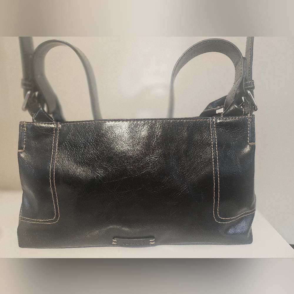 NINE & CO By Nine West Black Faux Leather Shoulder